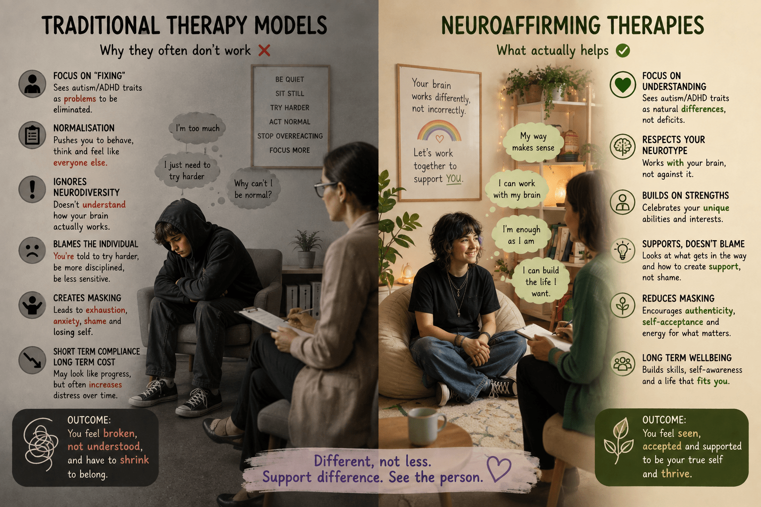 Why traditional therapy doesn’t work for neurodivergent clients